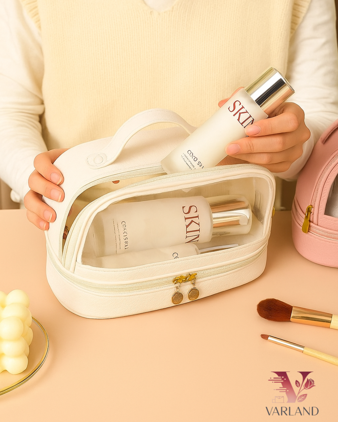 Bolsa transparente cosmetiquera